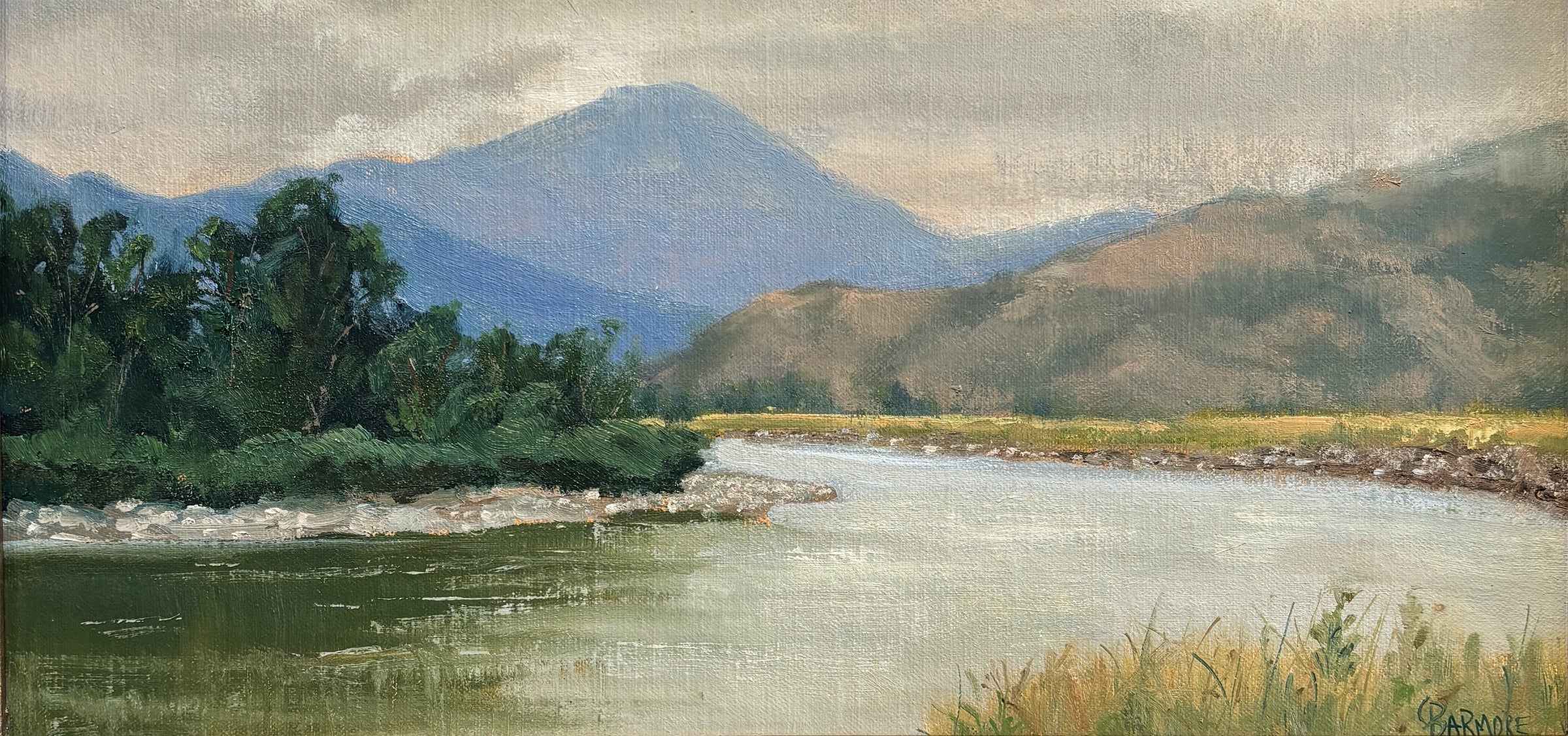 Riverwalk Estes Park, Colorado; Plein discount Air Painting by J.R. Kullman